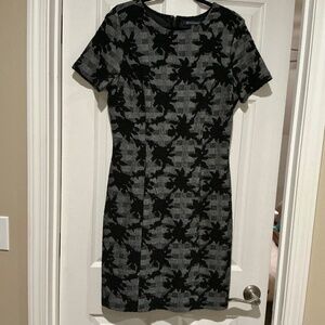 EUC Brooks Brothers dress with black/white textured print size 12
